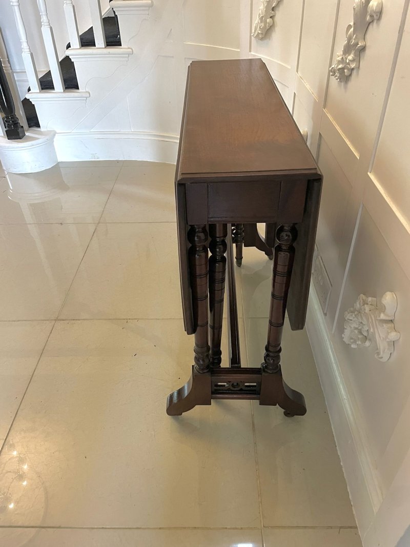 Antique Victorian Quality Solid Walnut Sutherland Table - Image 9